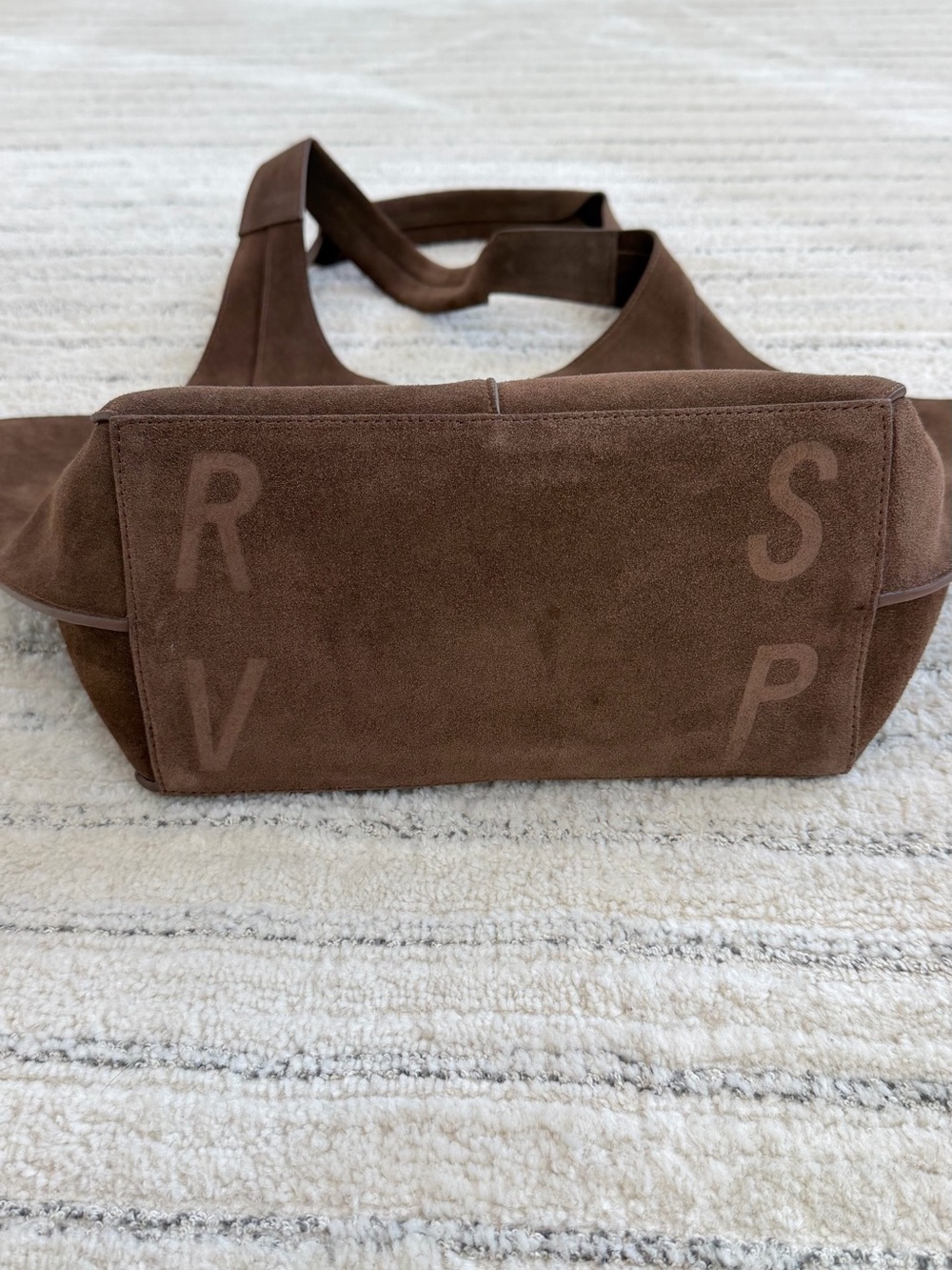 Brown Suede Tote Bag by RSVP Paris - Picture 7 of 13